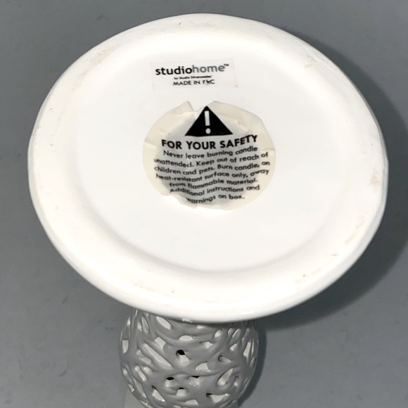 Studio Home White Home Candle Holder, White, Height - Picture 6 of 8